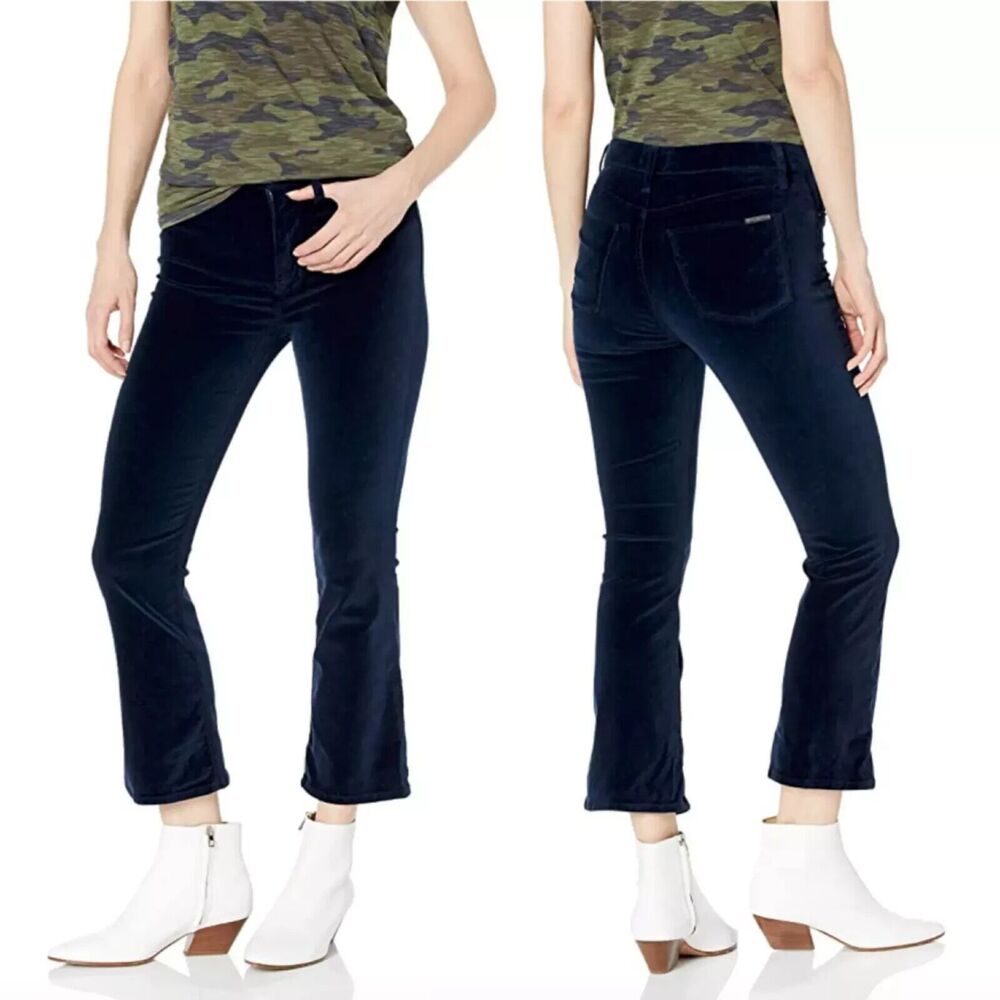 Hudson Bootcut Jeans 29 Blue Velvet Brix High Rise Crop Dark Stretch Whimsygoth